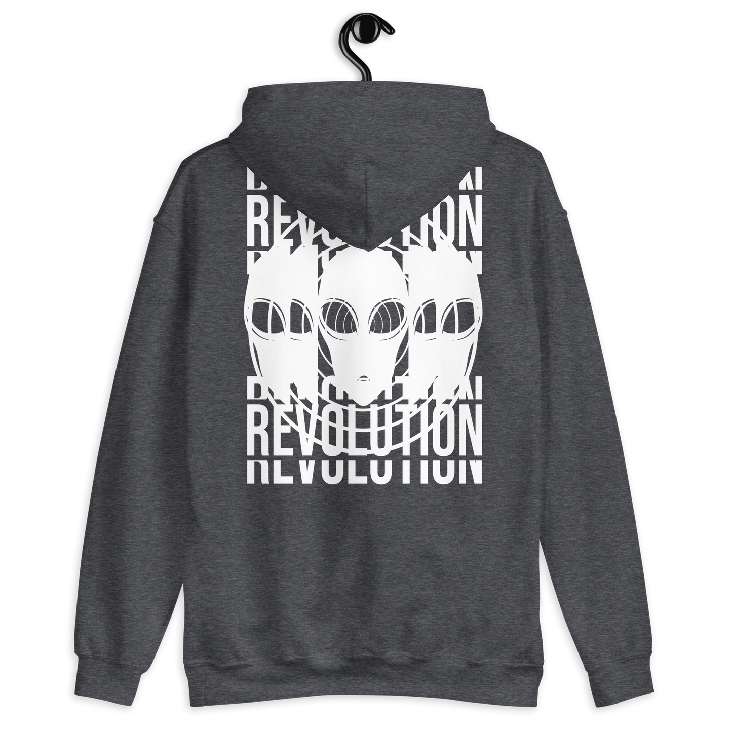 Sweat à capuche Revolution gris vu de dos